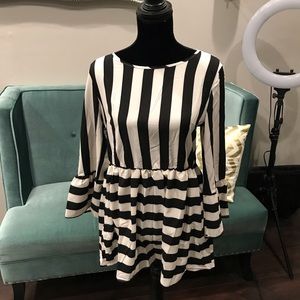Striped baby doll top
